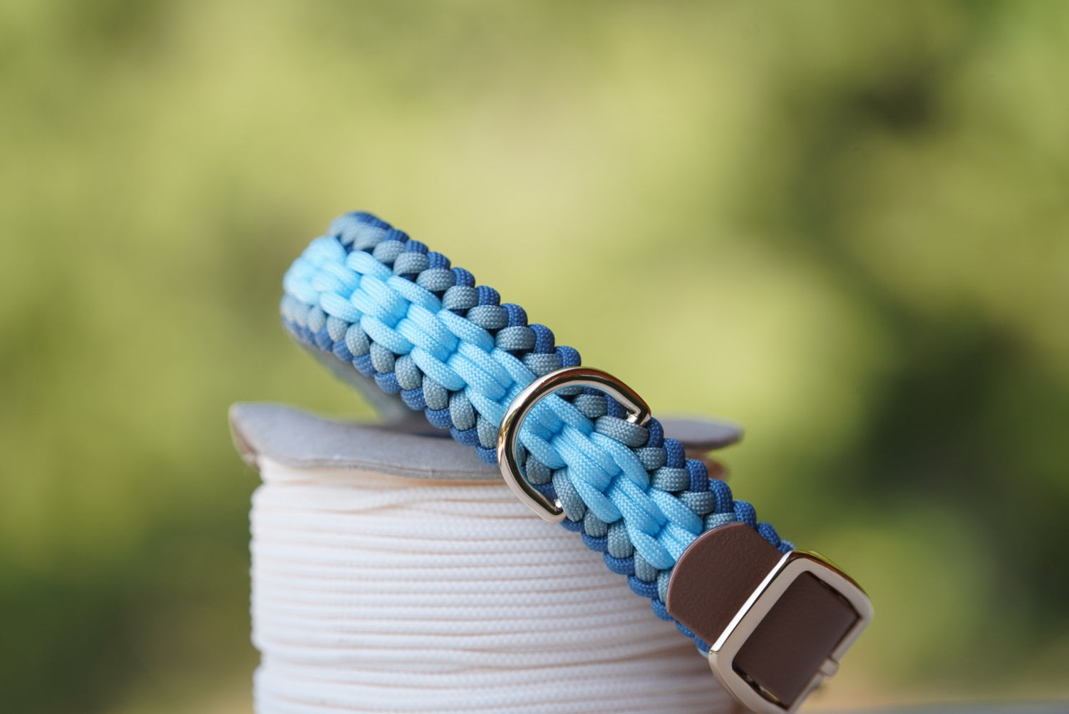 Geflochtenes Halsband Blau + Geflochtene Leine Blau