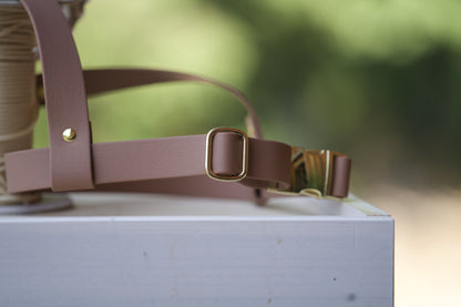Hundegeschirr Leinen Set Olive Beige