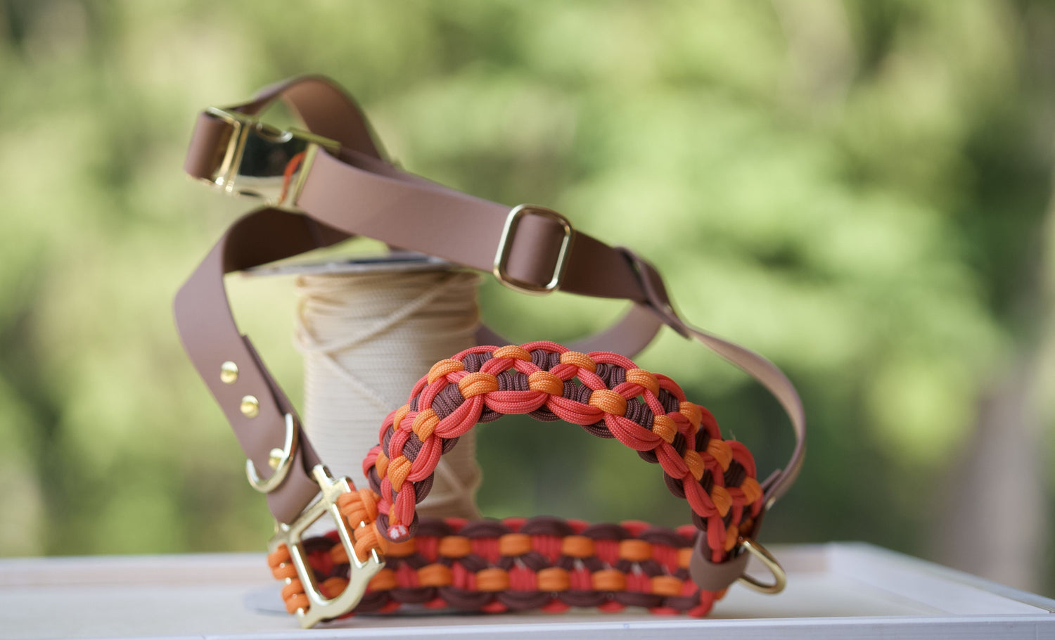 Hundegeschirr Braun Pink Orange
