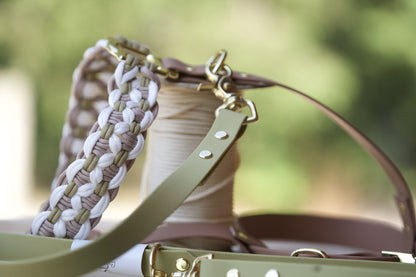 Hundegeschirr Leinen Set Olive Beige