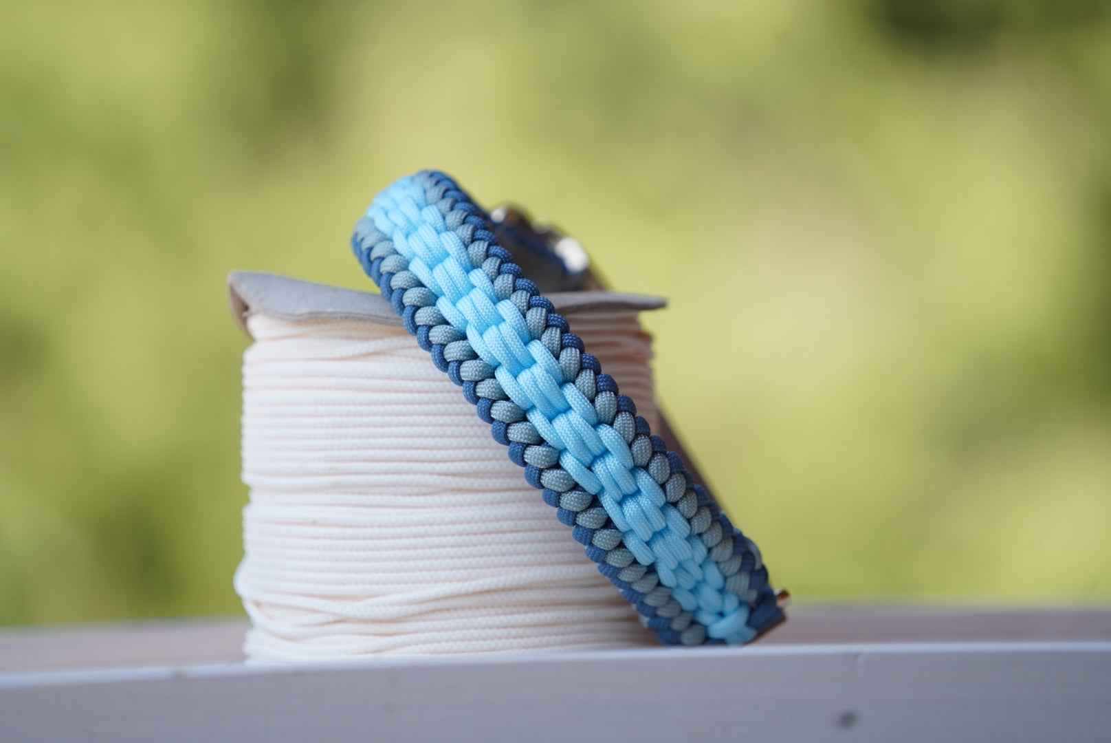 Geflochtenes Halsband Blau + Geflochtene Leine Blau